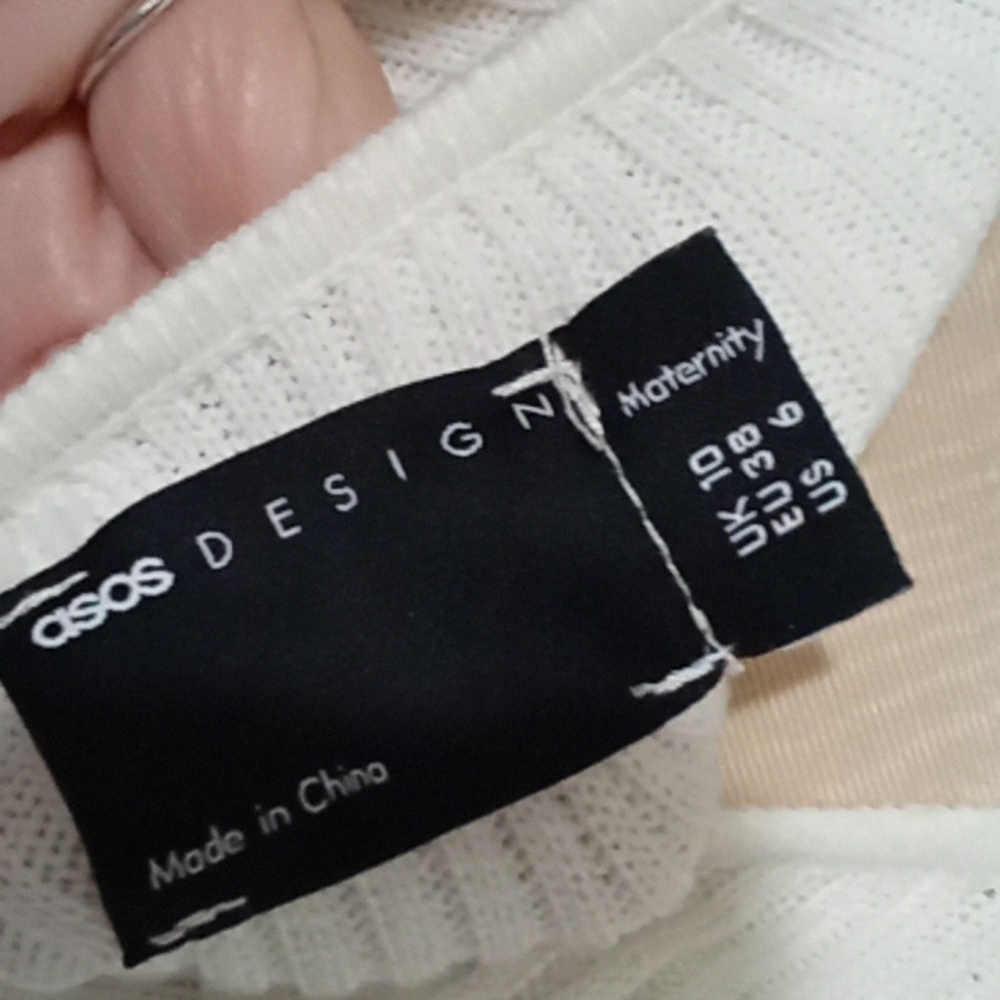 ASOS Maternity White Ribbed Tank Top - Picture 2 of 3